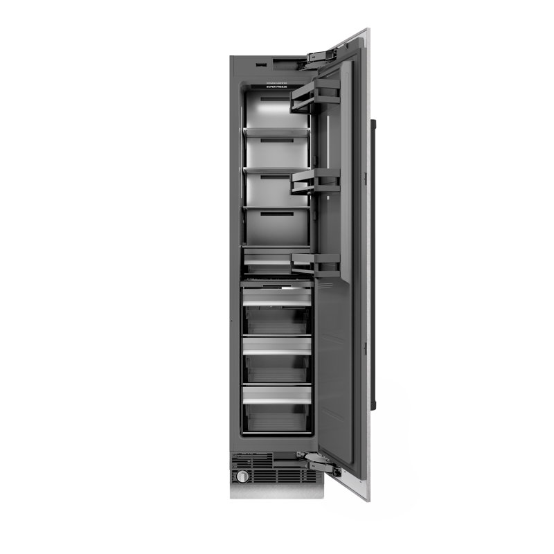 ZLINE Autograph 18 in. DuraSnow Left Hinge Column Freezer in Graphite Gray and Black Accents, Satin Stainless Steel, Left