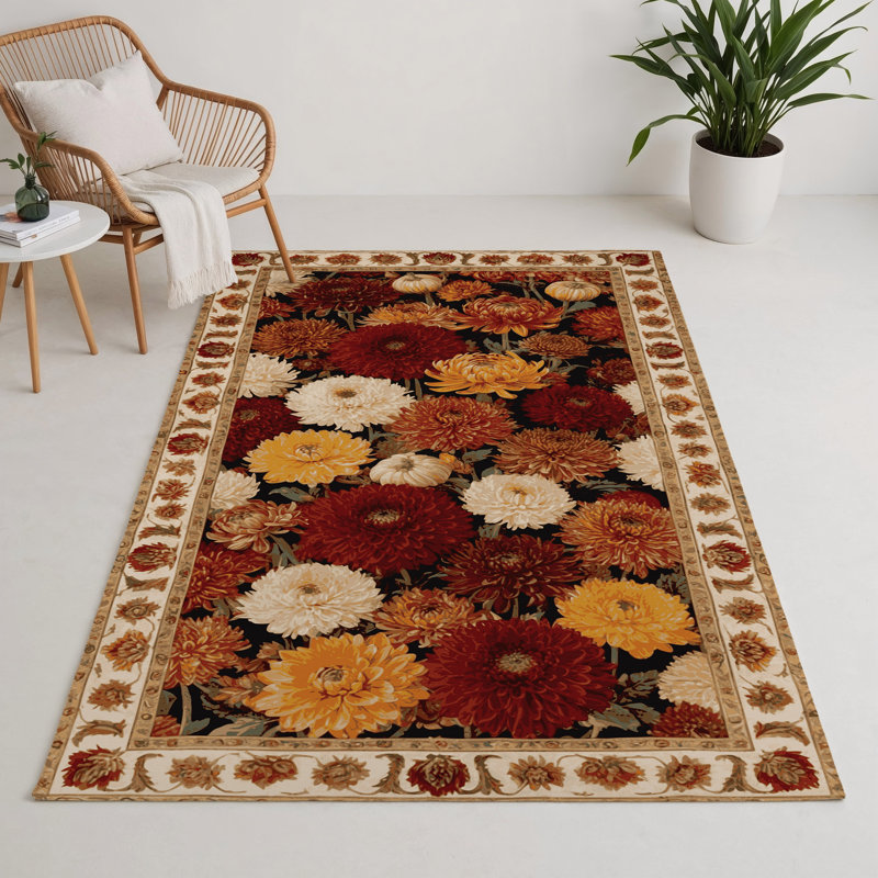 Tapis d'intérieur et d'extérieur brun Botanical, Rectangulaire 3 pi x 5 pi