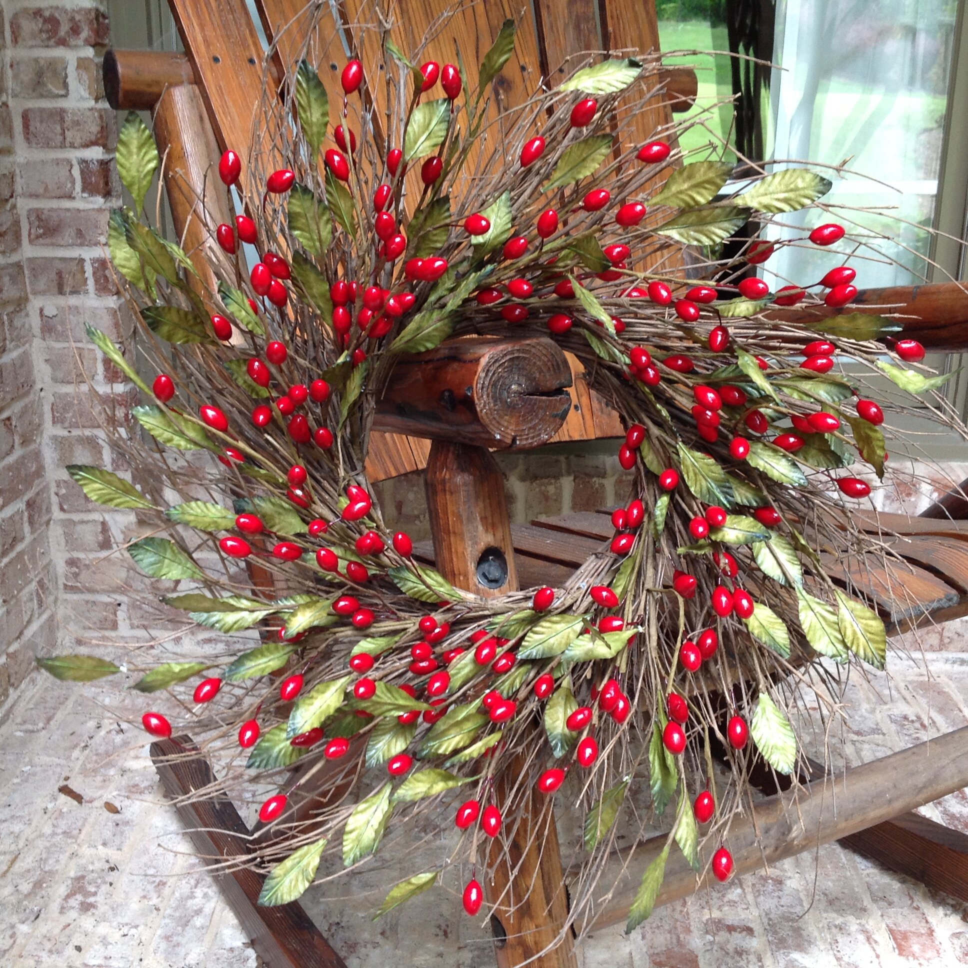 Red Berry & Frosted Pine Cone Wreath 24