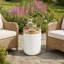 Table d'appoint en faux pierre avec rangement