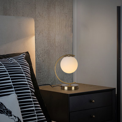 1-light Brushed Bress Bed Side Lamp Lamps For Night Stands Modern Table Lamp Aesthetic Lamp