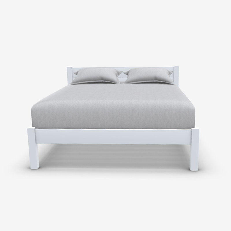 Alessio Solid Wood Bed, Single (3'), White