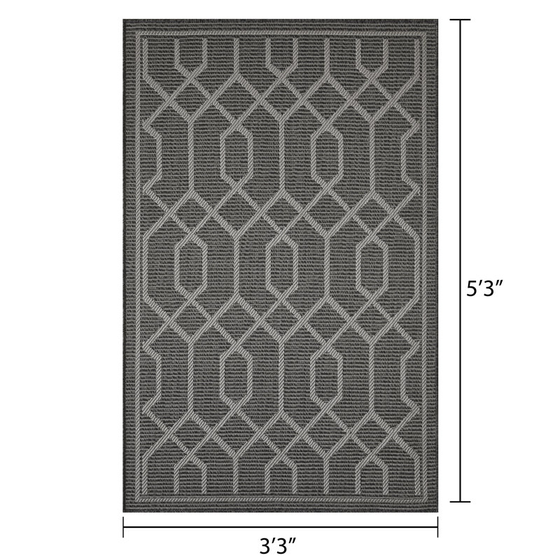 Annie-Jane Geometric Indoor / Outdoor Rug, Rectangle 3' x 5'