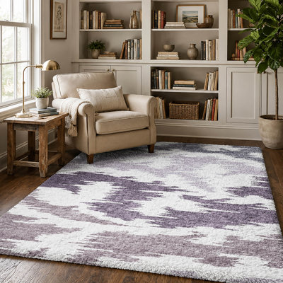 Tapis Dream Shag ADS746 abstrait, lavable à la machine de qualité supérieure