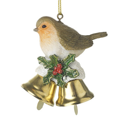 Hanging Robin with Bells
