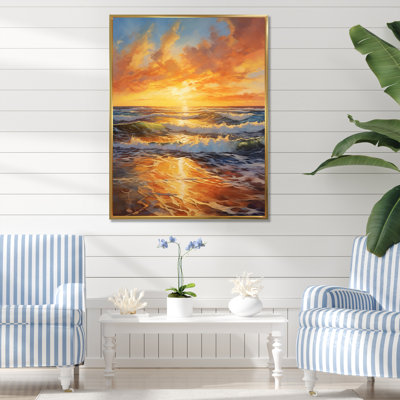 «Beach Photo Sunlit Horizons VII», reproduction sur toile