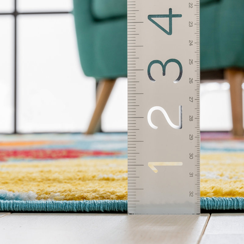 Tapis bleu Bezno Starbright Daisy, Rectangle 3 pi 3 po x 5 pi