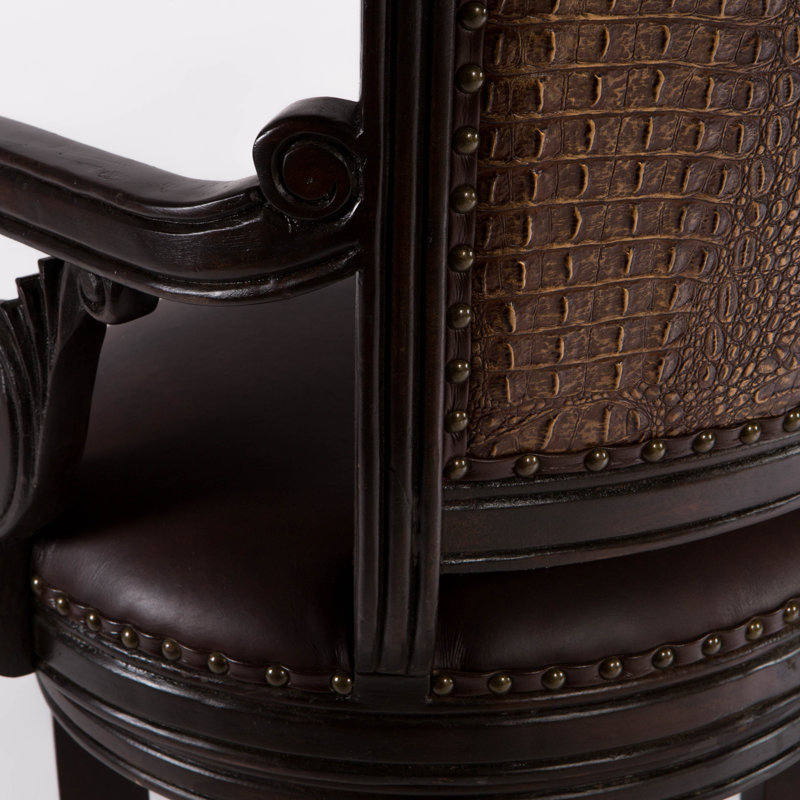 Bethany Swivel Bar & Counter Stool, Bar Stool (30" Seat Height), Dark Walnut