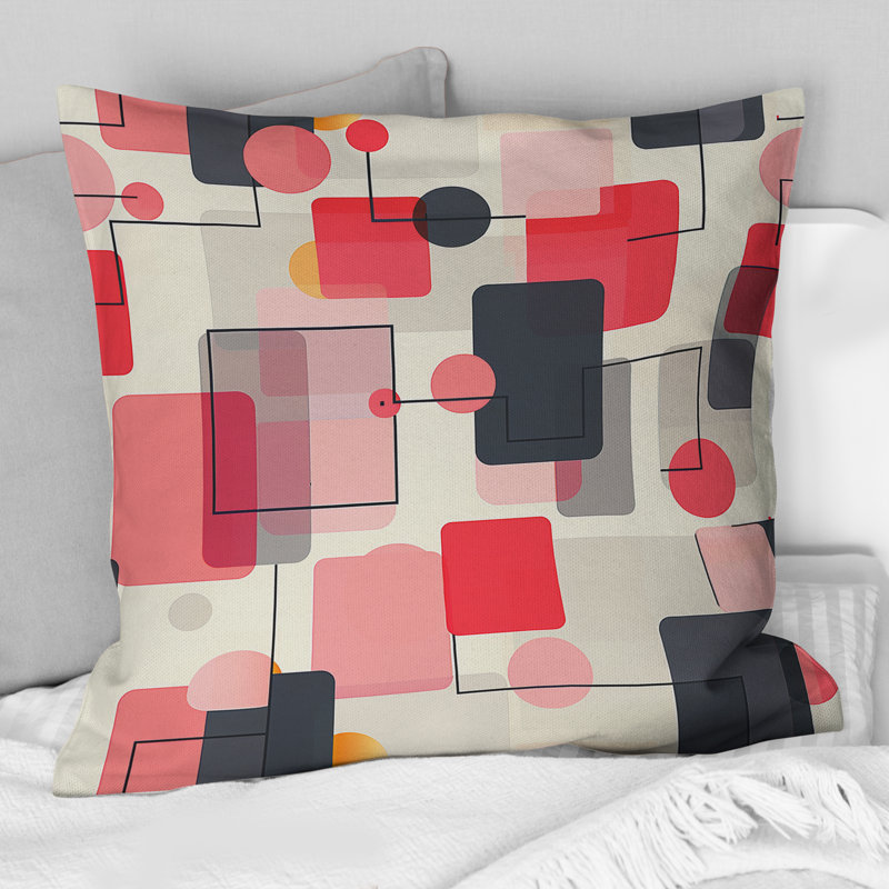 Geometric Shapes I - Coussin décoratif géométrique, H 16 po x l 16 po