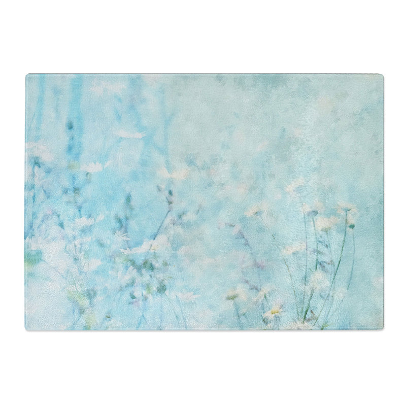 Tempered Glass Pretty Flowers Chopping Board, 28.5 cm x 39 cm