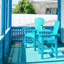 Ensemble de 2 tabourets de bar d'extérieur, chaises Adirondack en PEHD à hauteur de bar, grands tabourets de bar avec repose-pieds pour la cuisine, la piscine, la cour arrière et le jardin (grand bleu marine)-103531886