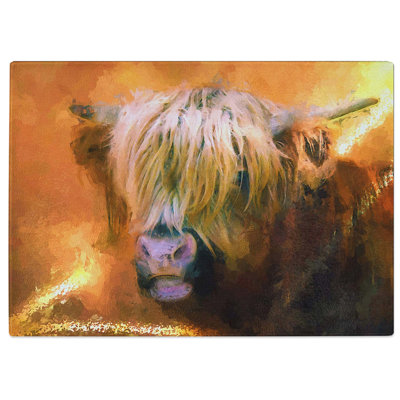 Tempered Glass Portrait of a Highland Cow Chopping Board