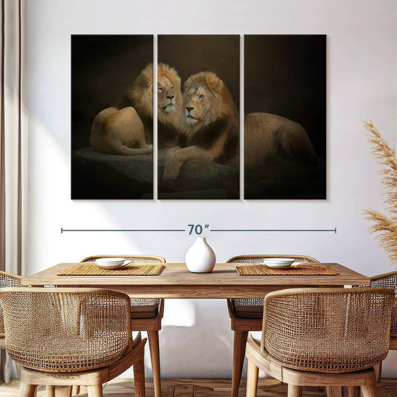 Twin Lions, 42" H x 65" W