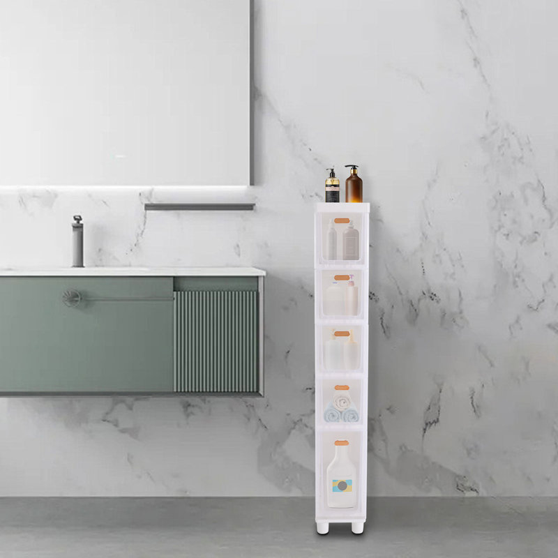 Narrow Slim Storage Cabinet For Bathroom, 45.7" H x 7.1" W x 15.7" D
