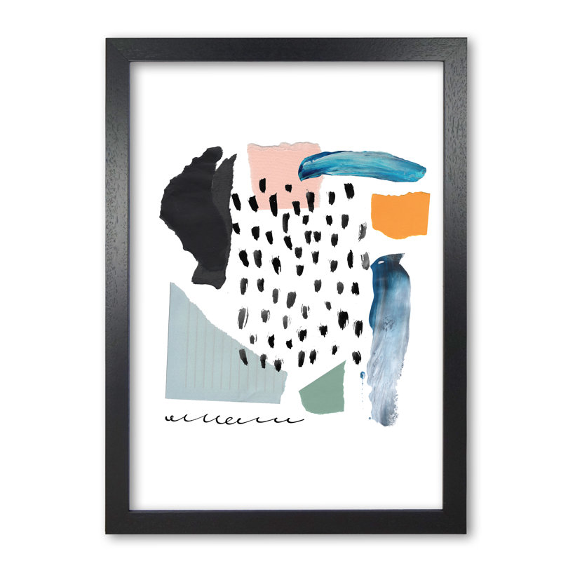 Abstract Shapes Artboard - Print, 60 cm H x 42 cm W x 5 cm D, Black Grain Frame