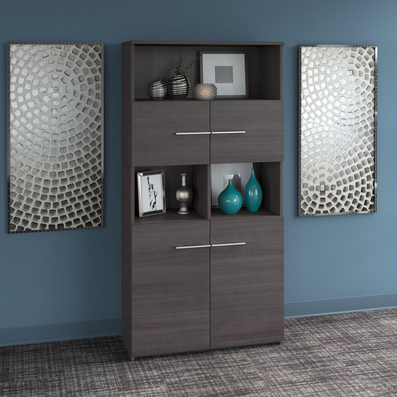 Office 500 70.07'' H x 35.66'' W Standard Bookcase, Storm Gray