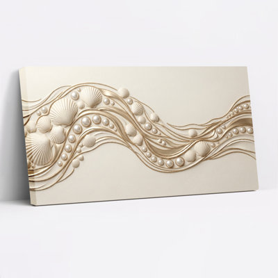 Wave Shell Canvas Wall Art Oil Painting Print Set Of 1