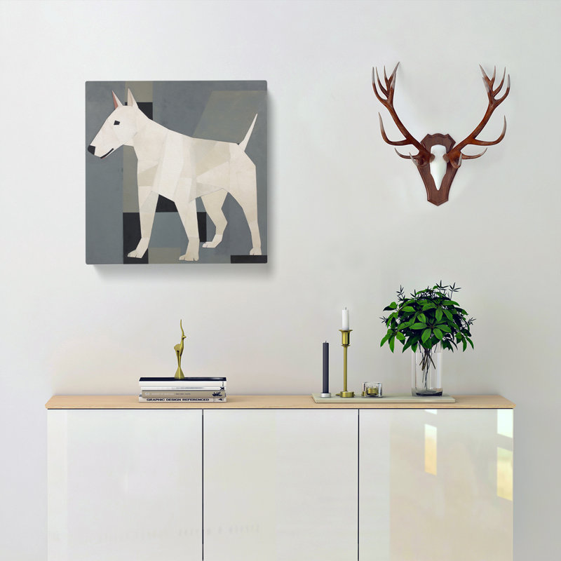 English Bull Terrier Suprematism No.3 - Wrapped Canvas, 50cm H x 50cm W x 3cm D