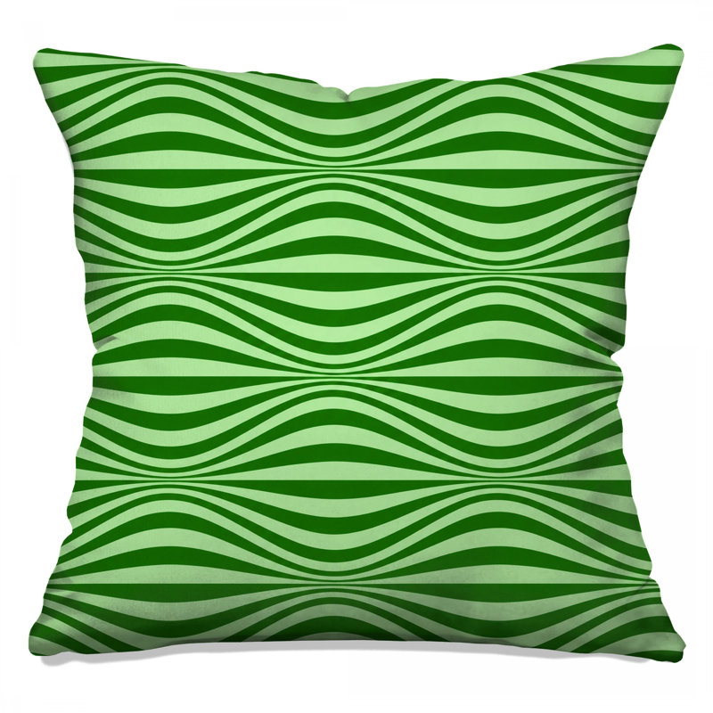 Coussins Green Wavy Lines, 14 X 14 pouces