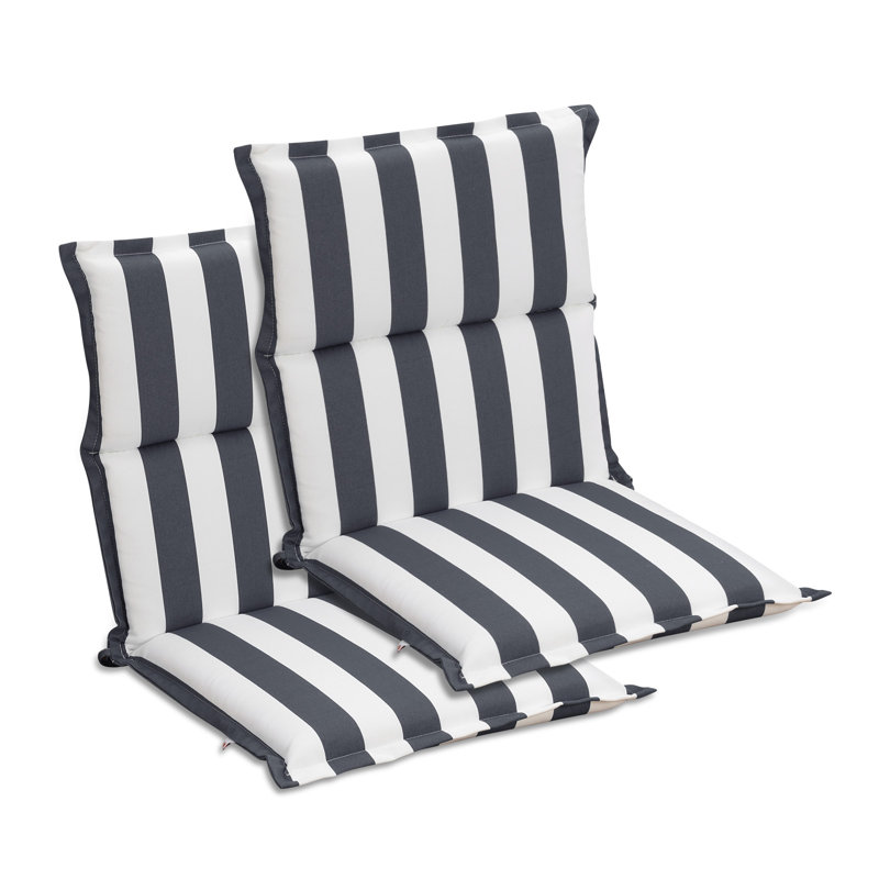  Ensemble de 2 coussins de chaise d'extérieur à bride, 39 x 20 x 2,4 po, Gris