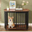 Mobilier de caisse moderne pour petits et moyens chiens | Table de bout avec portes doubles | Fabrication en pin robuste | Chenil d'intérieur et décoration intérieure | Assemblage facile-640079997