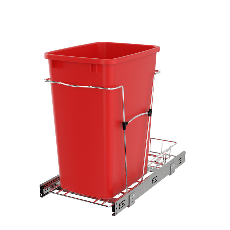 Poubelle escamotable Rev-A-Shelf, Rouge
