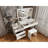 LED Lighted Makeup Vanity Table with Mirror - White Beauty Station with Storage Drawers, Matching Stool, and Organizing Compartments for Makeup Brushes and Cosmetics