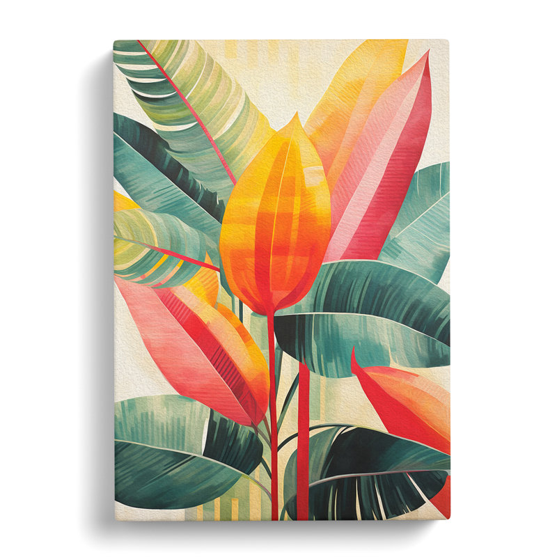 Tropical Leaf Constructivism No.2 - Wrapped Canvas, 76cm H x 50cm W x 3cm D