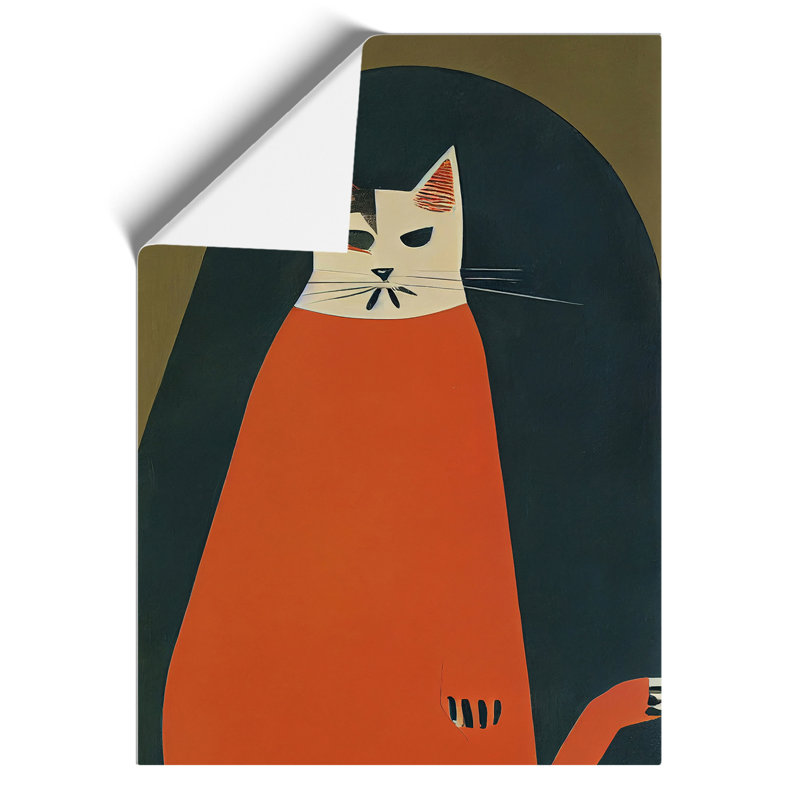 Boho Cat - Wall Art, 29.7cm H x 21cm W, Paper, No Matte