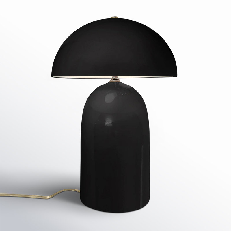 Lampe de table en céramique Hardacre, Noir brillant