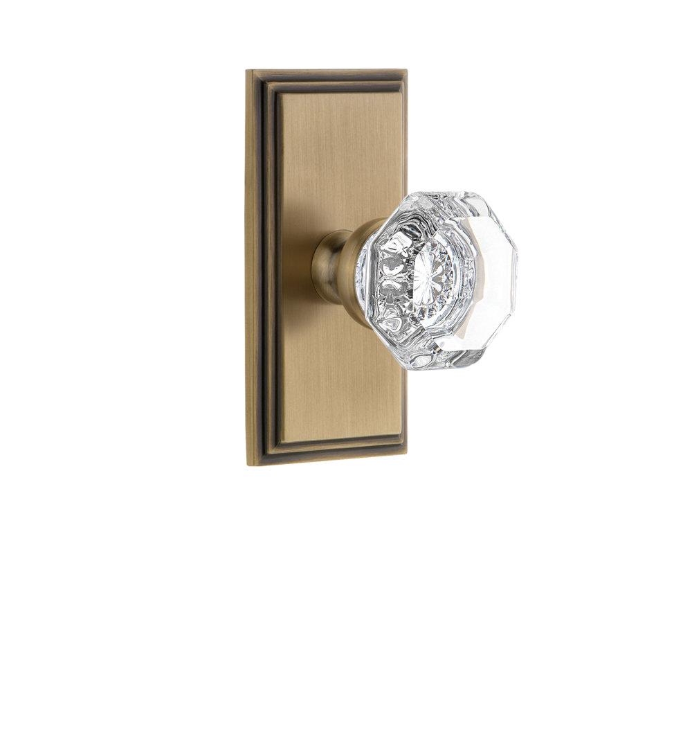 Grandeur Carré Plate Double Dummy with Chambord Crystal Door Knob Grandeur 