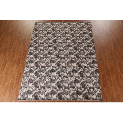 Tapis abstrait à teinture végétale fait à la main 9 x 12