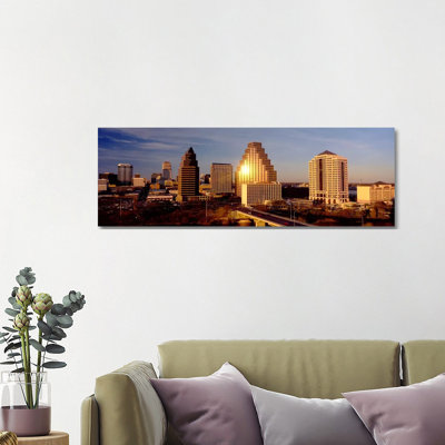Skyscrapers in a City, Austin, Texas, USA 1 Piece Wrapped Canvas Panoramic Wall Art