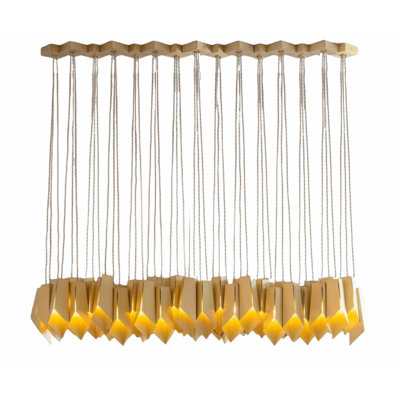 Lustre géométrique pliable en laiton avec accents en verre Montefonce