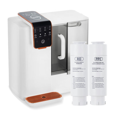 Pichet portable, système de filtration d'eau par osmose inversé sur le comptoir, filtration à 5 étapes de 100 GPD, rapport pur / drain 4: 1, affichage TDS en temps réel, réservoirs d'eau pure 4L et pure 1,5L, purificateur de bureau
