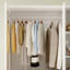 Armoire penderie avec tiroirs et miroir, armoire avec tringle pour chambre à coucher-1115317440