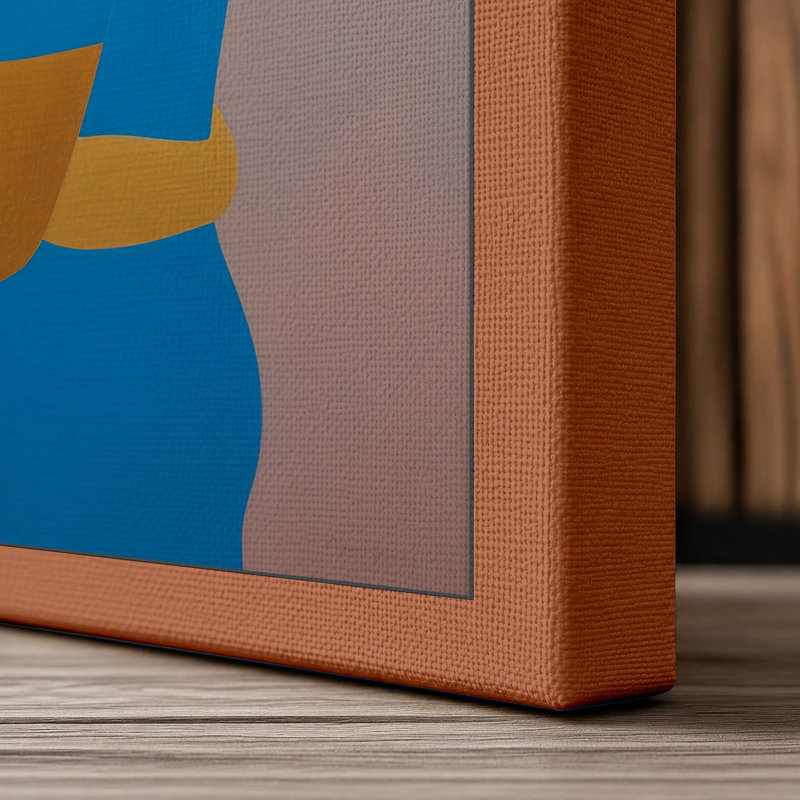 Embrace in Colour Modern - Wrapped Canvas, 36x24 - 91.4 x 61.0 cm, Terracotta Border