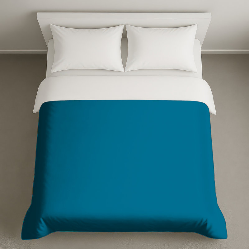 Housses de couette à fond bleu uni, Grand lit