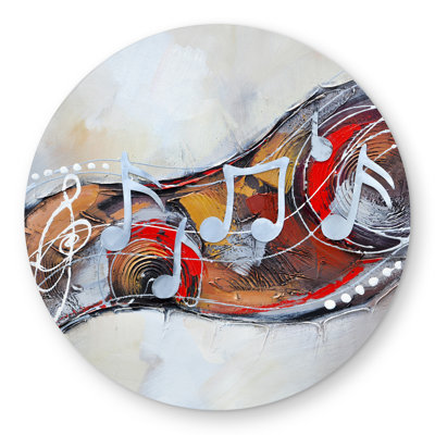 Abstract Serenade - Bedroom Musical Round Outdoor Area Rug