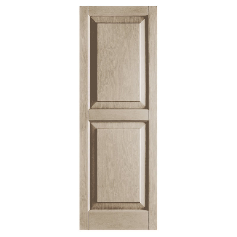Paire de volets avec panneaux en vinyle surélevés standard, Grès, 67 po x l 12 po x P 1 po