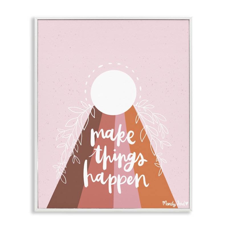 Giclée encadrée Minimal Make Things Happen, design par Mandy Ford Art + Illustration, H 30 po x l 24 po