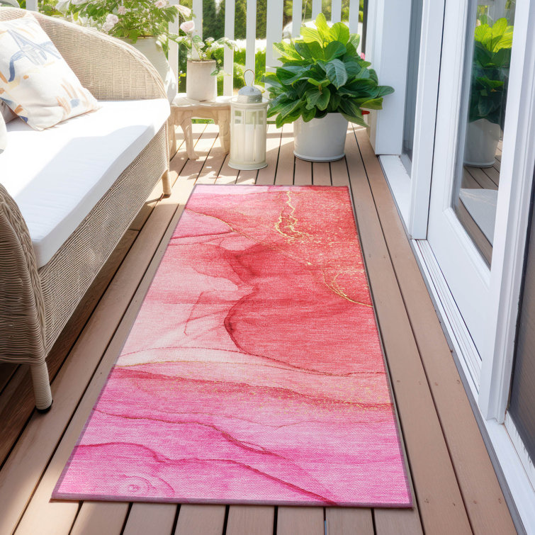 Kyrie Washable Abstract Indoor / Outdoor Rug