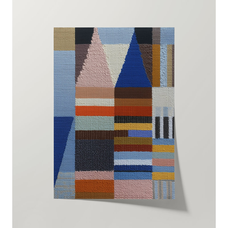 Woven Perspectives No. 04: impression géométrique abstraite, 18x24 in, White
