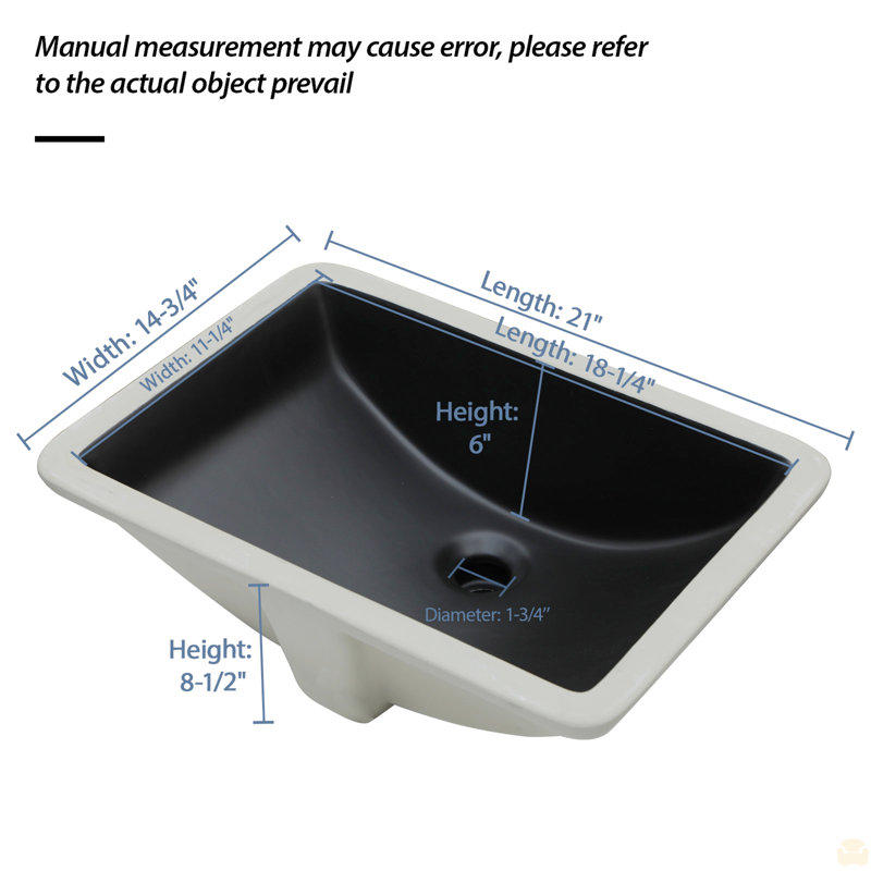 Ceramic Undermount Bathroom Sink With Overflow