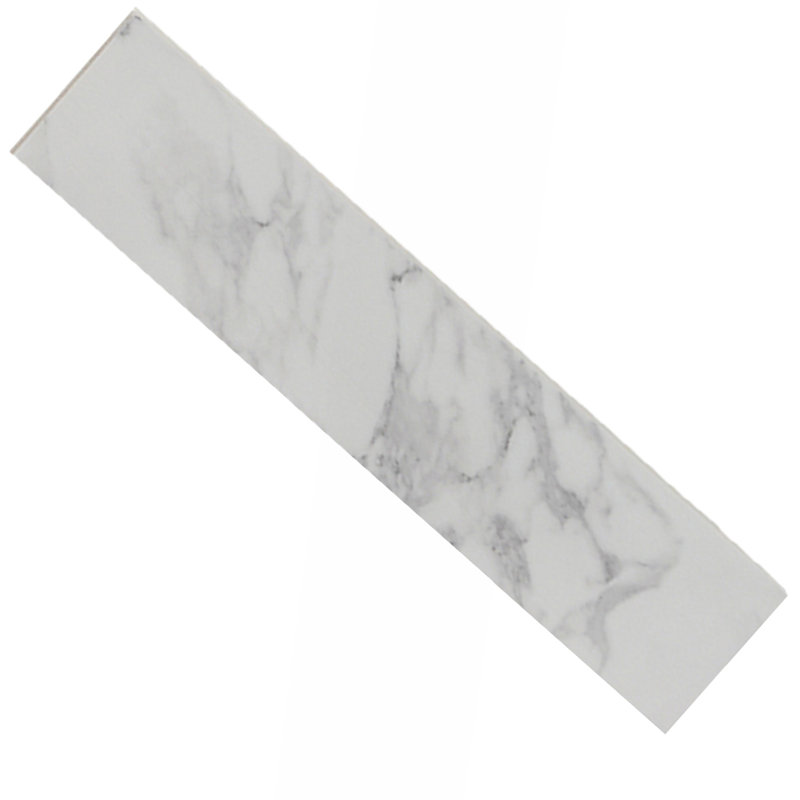 Éclaboussure latérale de lavabo de salle de bain 22 po x 4 po, taille pour comptoir de meuble-lavabo, éclaboussure latérale en pierre de marbre d'ingénierie, couleur Bianco Carrara Wenato