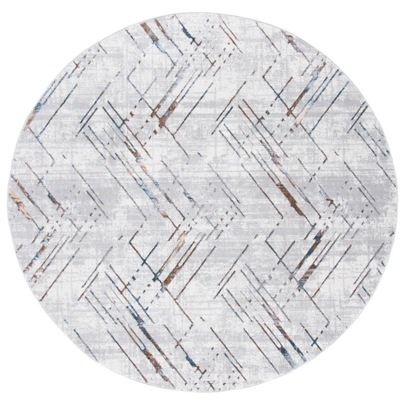 Tapis à motif géométrique Sonoma Performance, Rond 6 pi 7 po