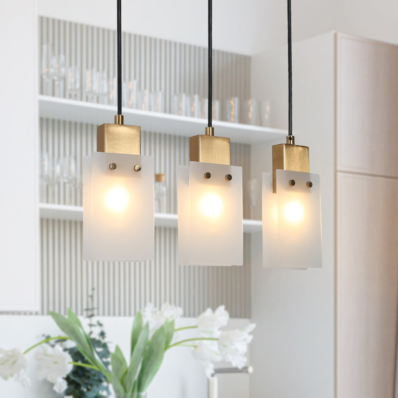 3 - Light Brass Kitchen Island Pendant