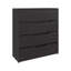Commode à quatre tiroirs Aralia, plateau supérieur, wengé noir
