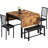 4-Piece Drop Leaf Dining Table Set For 3-6, 59" Extendable Kitchen Table Set With 1 Upholstered Bench & 2 Backrest Chairs, Modern Breakfast Dinette Table Set With Drop Leaf For Small Space-903225470