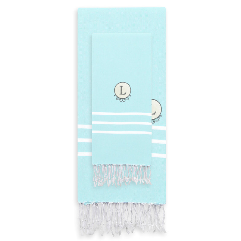 Ensemble de 2 serviettes de plage Alara Pestemal, Aqua pâle, L